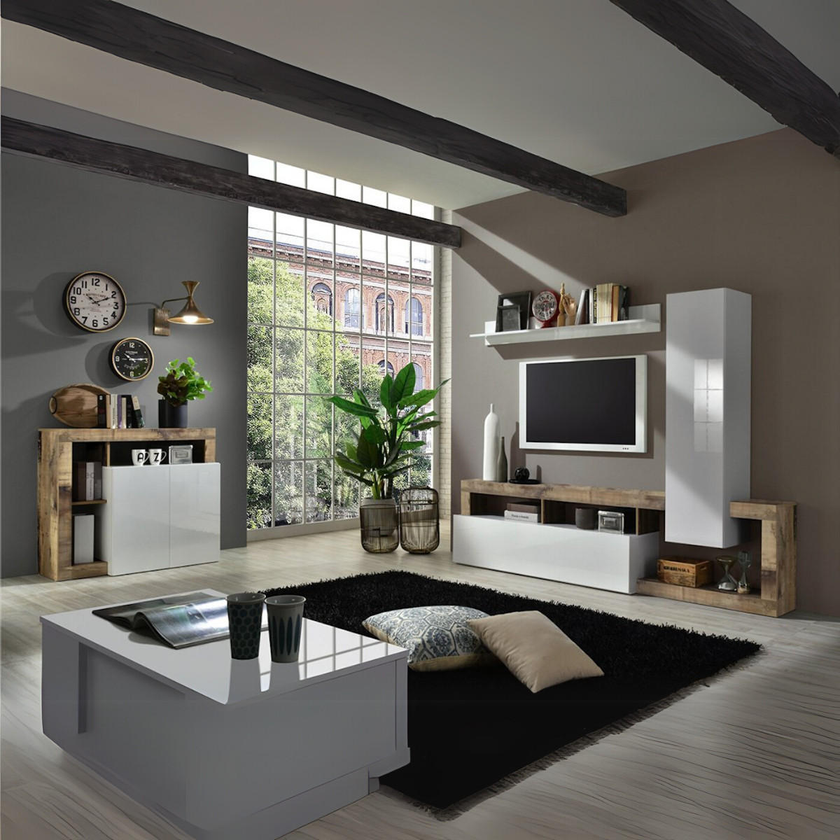 SIDEBOARD 2 Türen Frankfurt - L108 cm - Naturfarben, Holz (108/93/42cm) - Vente-Unique