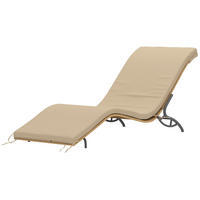 SONNENLIEGE aus Rattan & Stahl 166x63x76 cm in Beige mit Kissen - Beige, Metall (63/76/166cm) - Modfu