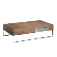 COUCHTISCH Rechteckig Walnuss , Stahl 120/70/33 cm - Edelstahlfarben/Nussbaumfarben, Holz/Metall (70/120/33cm) - ANGEL CERDA
