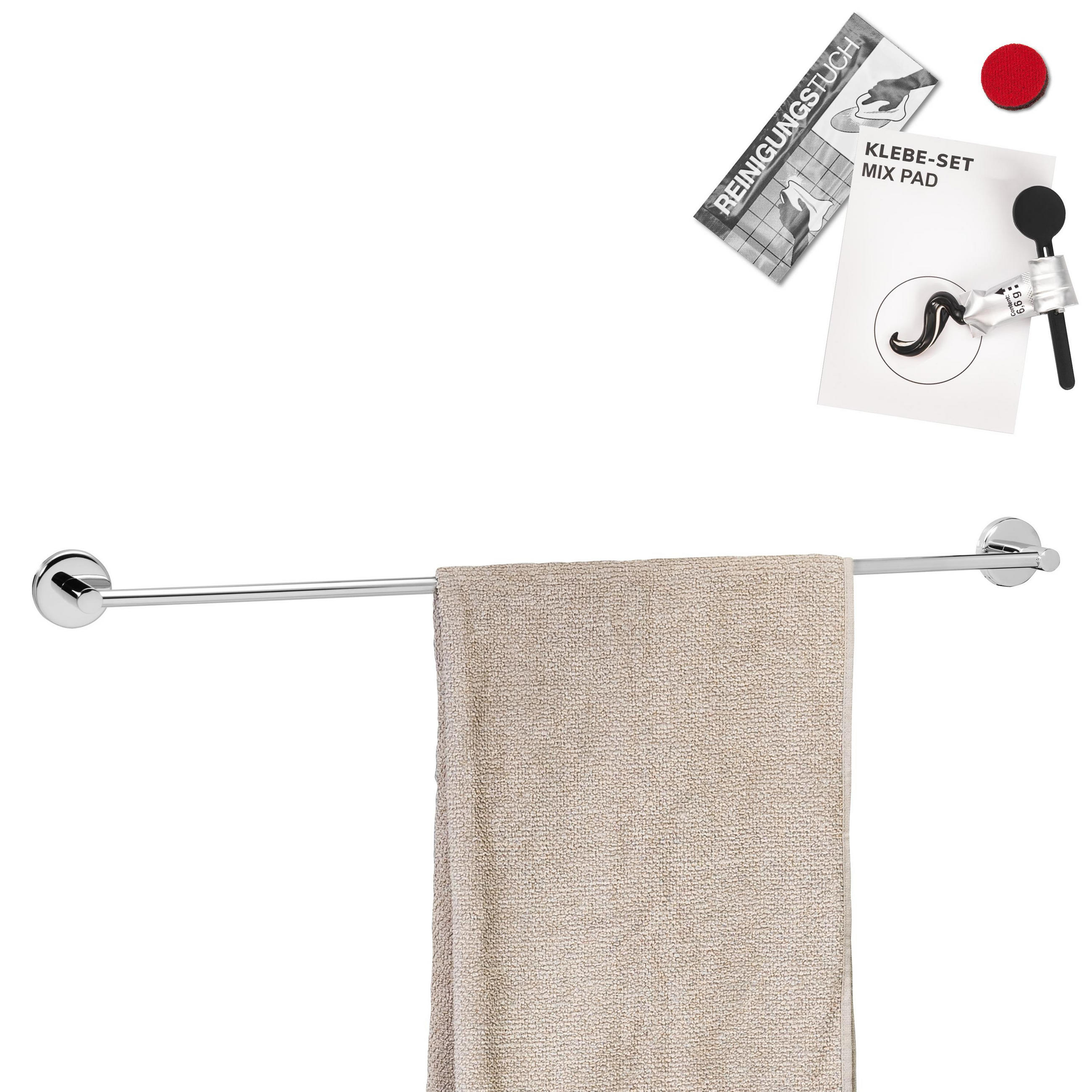 BADETUCHSTANGE LUCENTE 80 cm, Edelstahl - Chromfarben, Metall (84/6/7cm) - bremermann