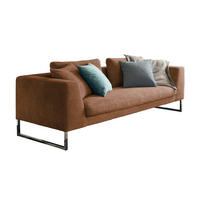 SOFA ARIAN Braun Cord - Silberfarben/Braun, Textil (210/83/98cm) - KAWOLA