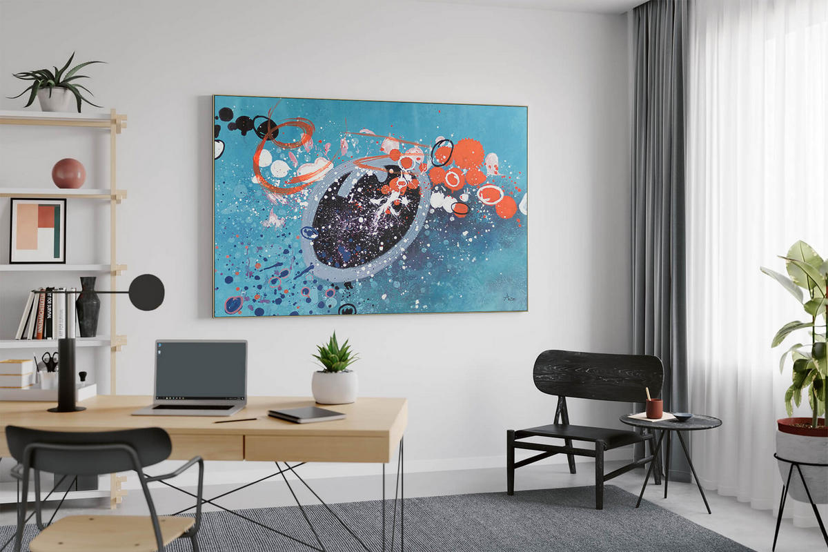 XXL ÖLGEMÄLDE Rot 180/120 cm - Blau/Multicolor, Textil (180/120cm) - KUNSTLOFT