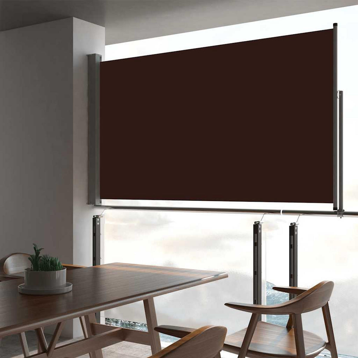 AUSZIEHBARE Seitenmarkise 140 x 300 cm Braun - Braun, Textil (300/140/300cm) - furnicato