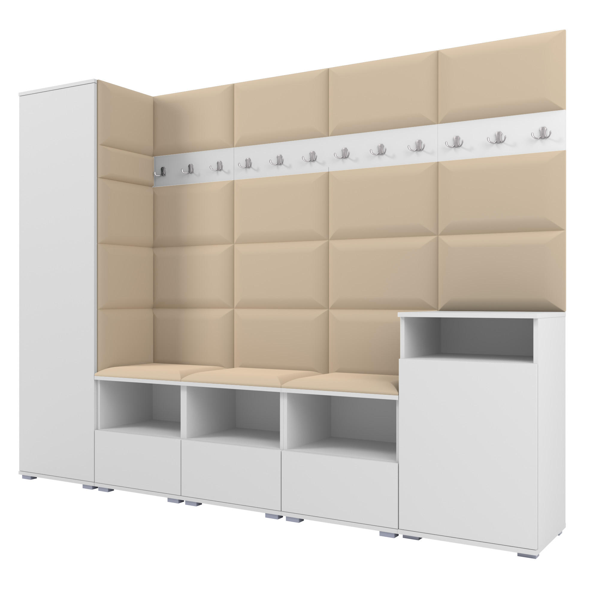 Ravio Garderobe Weiß, Beige 250x187x40 cm