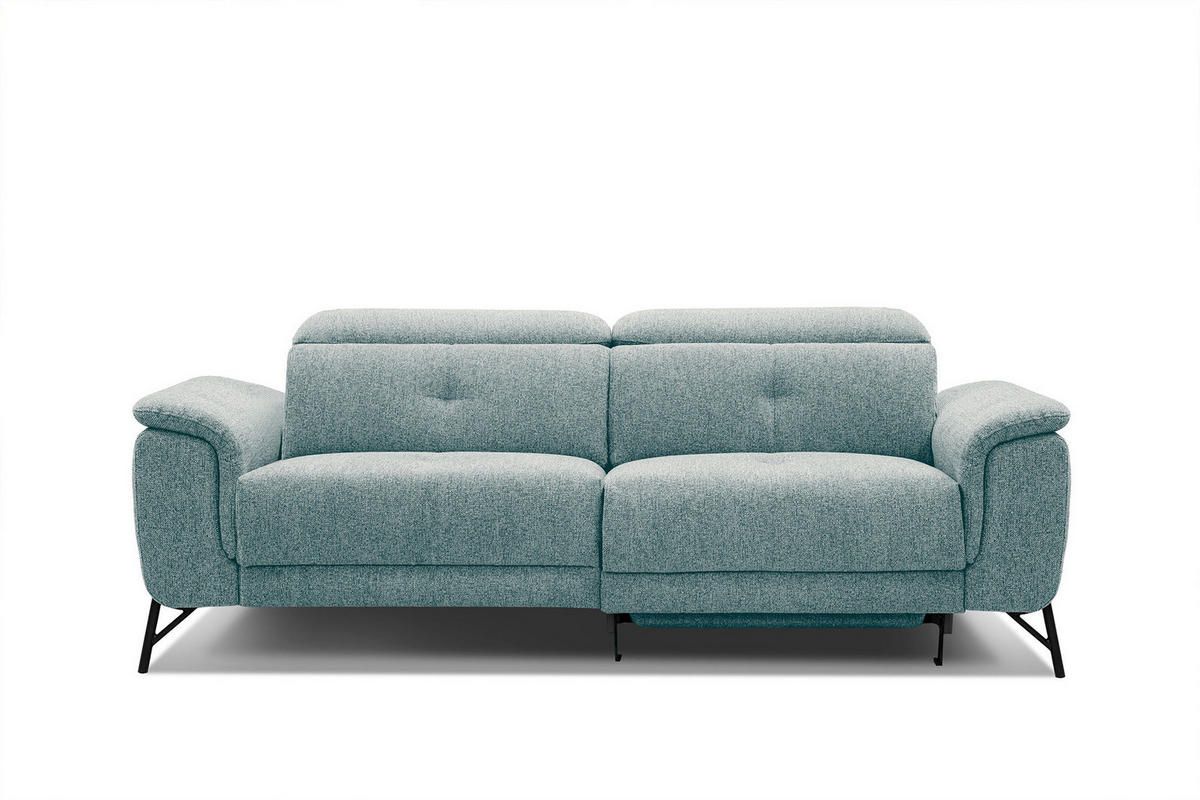 SOFA AVENA 3-Sitzer mit 1 Relaxfunktion, mintgrün - Mintgrün, Holzwerkstoff/Textil (204/80/108cm) - Courtois Laville