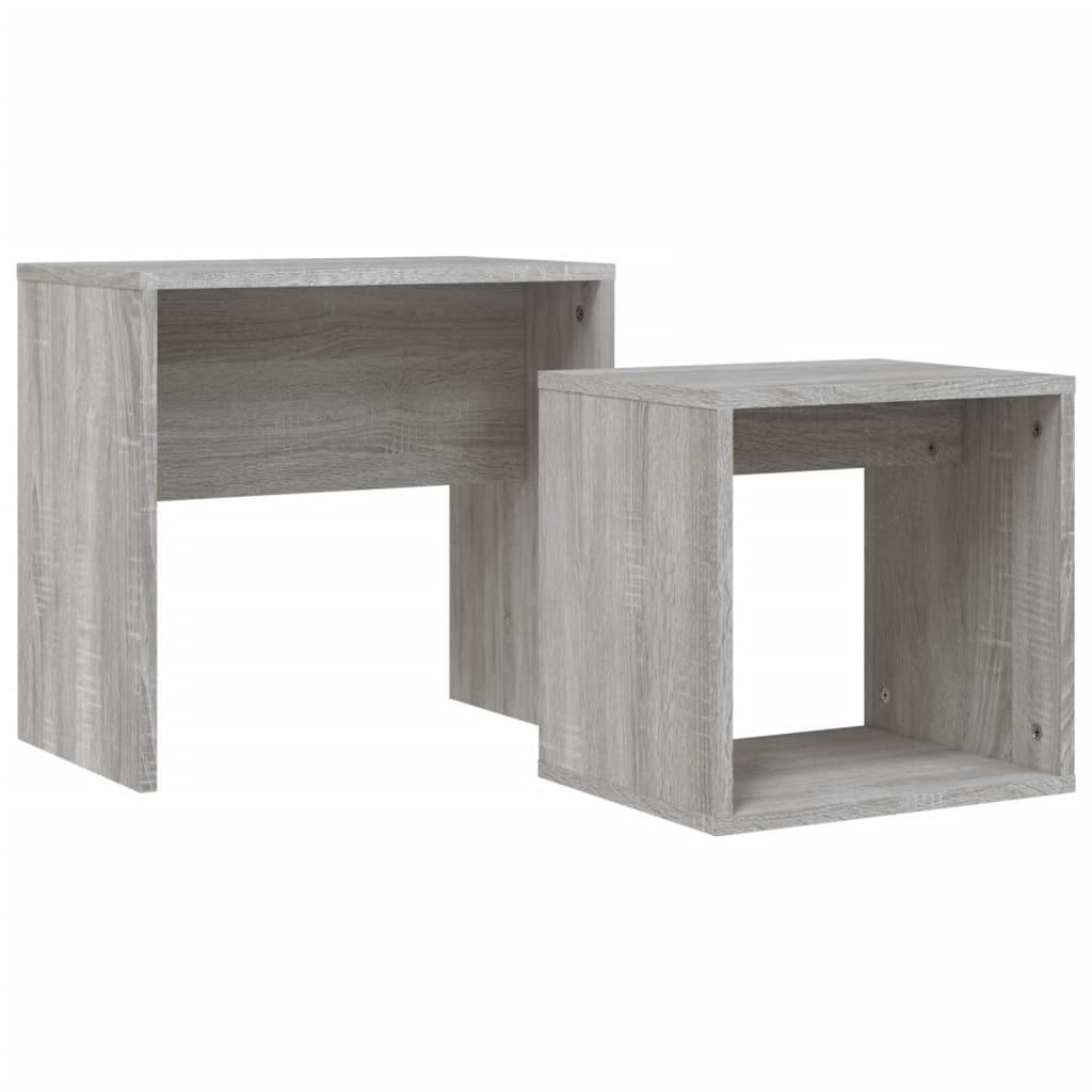 SATZTISCHE 2 Stk. Grau Sonoma Holzwerkstoff - Grau, Holzwerkstoff (30/48/45cm) - furnicato