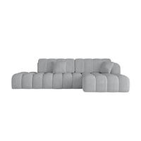 ECKSOFA mit Schlaffunktion Ottomane RECHTS OLEA-L2 321x164x75 Grau Cord - Chromfarben/Schwarz, Holzwerkstoff/Kunststoff (164/321cm) - ALTDECOR