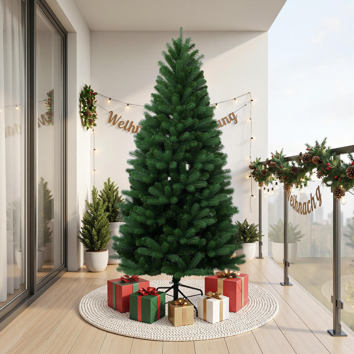 KÜNSTLICHER Weihnachtsbaum 185 cm,Fichten-Optik 819 PE-/PVC-Spitzen - Grün, Kunststoff (95/185cm) - Hometopia