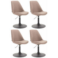 STUHL 4er Set Stoff taupe - Taupe/Schwarz, Textil/Metall (48/76/57cm) - CLP