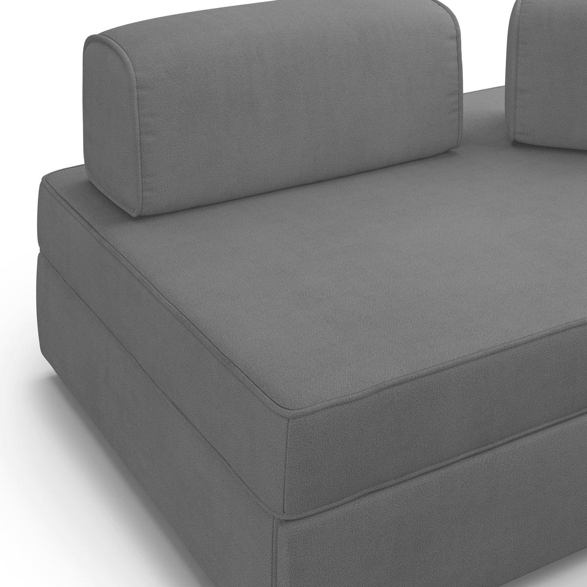 LINEARSOFA Liberty ausziehbar - Grau, Textil (160/42/105cm) - Divani.store
