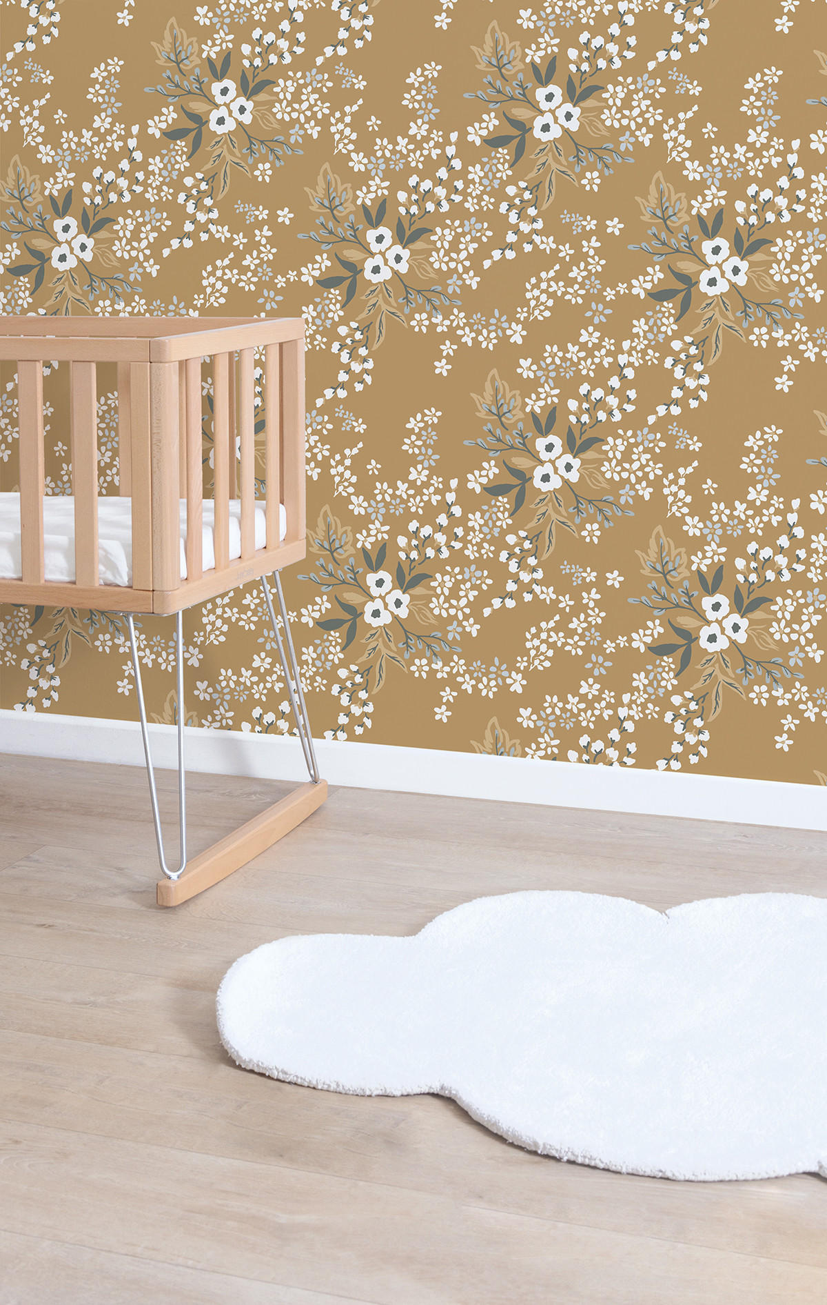 VLIESTAPETE Braylynn Blumen50 cm x 10 m, ocker/gelb - Braun, Papier (50/1000cm) - Lilipinso