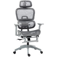 DREHSTUHL 66/64/114-122 cm, ergonomisch verstellbar, neigbar bis 135°, Grau - Grau, Kunststoff (64/122/66cm) - Redom