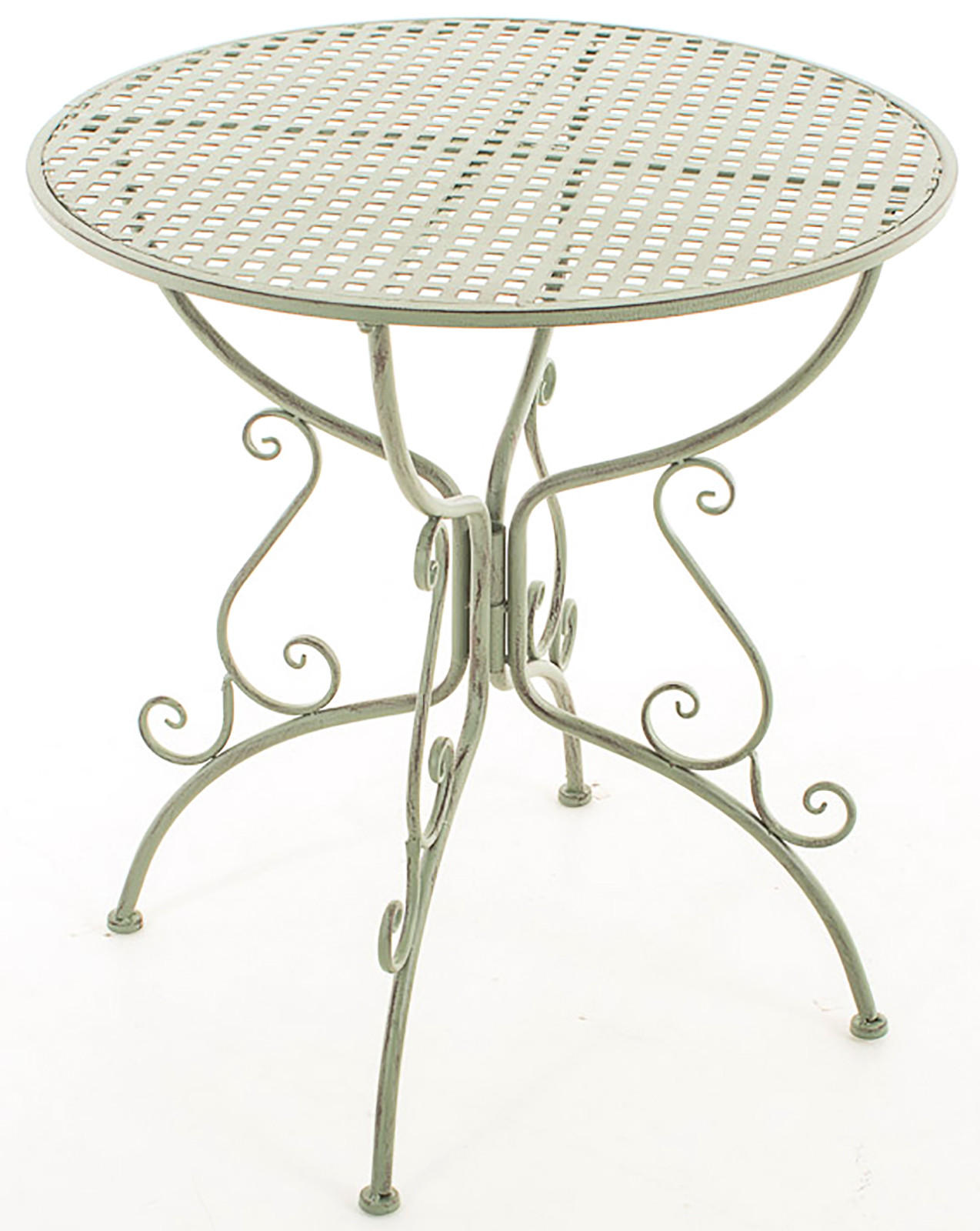 GARTENBEISTELLTISCH rund Ø70 cm Metall antik-grün - Grün, Metall (70/70/74cm) - CLP