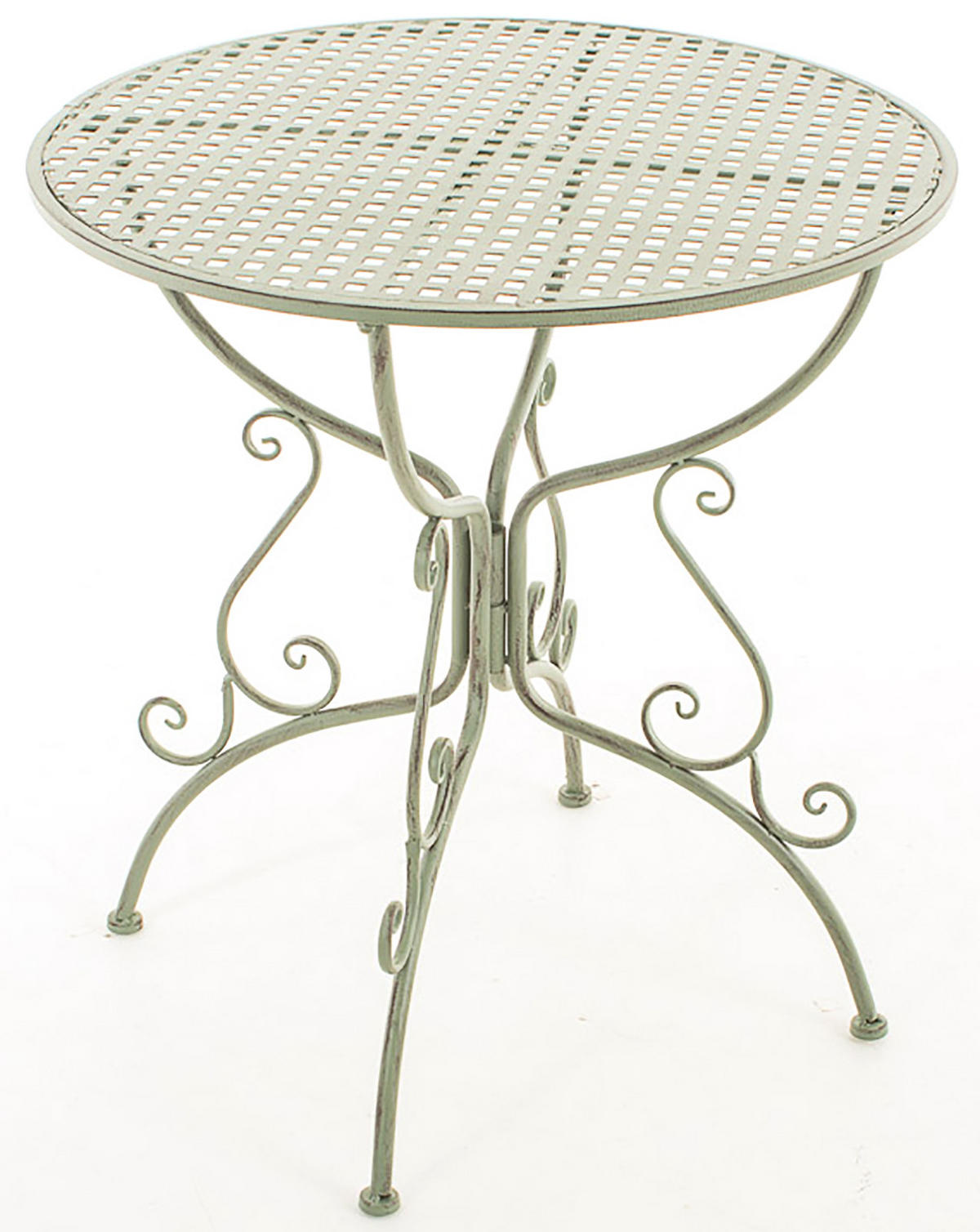 GARTENBEISTELLTISCH rund Ø70 cm Metall antik-grün - Grün, Metall (70/70/74cm) - CLP