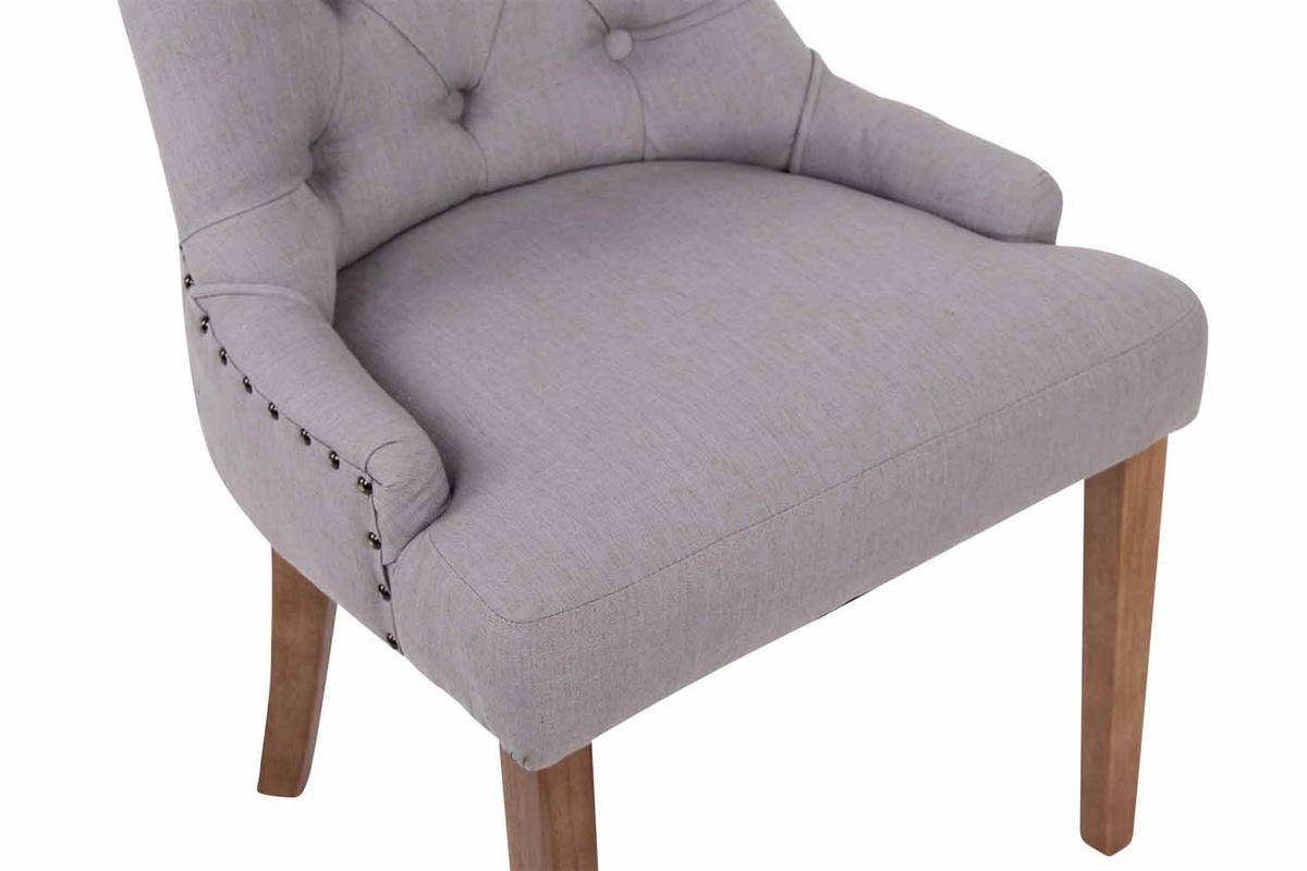 ESSZIMMERSTUHL Aboli Stoff, antik-hell Grau - Hellbraun/Grau, Holz/Textil (55/92/58cm) - TPFLiving