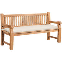 GARTENBANK Teakbank Dabel Holz Creme Holzbank 180cm - Creme, Holz (180/93/61cm) - DELUKE