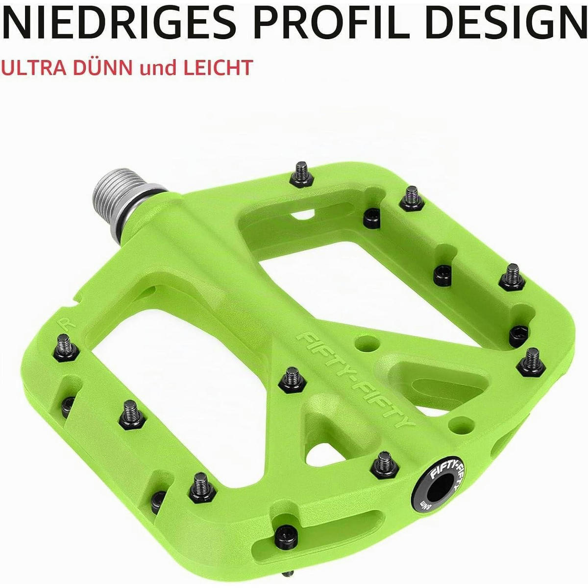 FAHRRADPEDALE Nylon Composite Grün - Grün, Kunststoff (10.4/1.5/10.6cm)