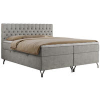 BOXBETT GRIMALDI 200/200 Hellgrau Struktur - H3 - Hellgrau, Holz/Textil (200/200cm) - MKS