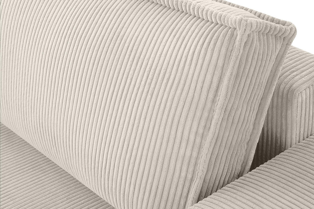 SCHLAFSOFA NAPI in Pet Friendly Cord-Stoff, cremefarben - Creme/Schwarz, Textil (228/89/101cm) - KONSIMO®