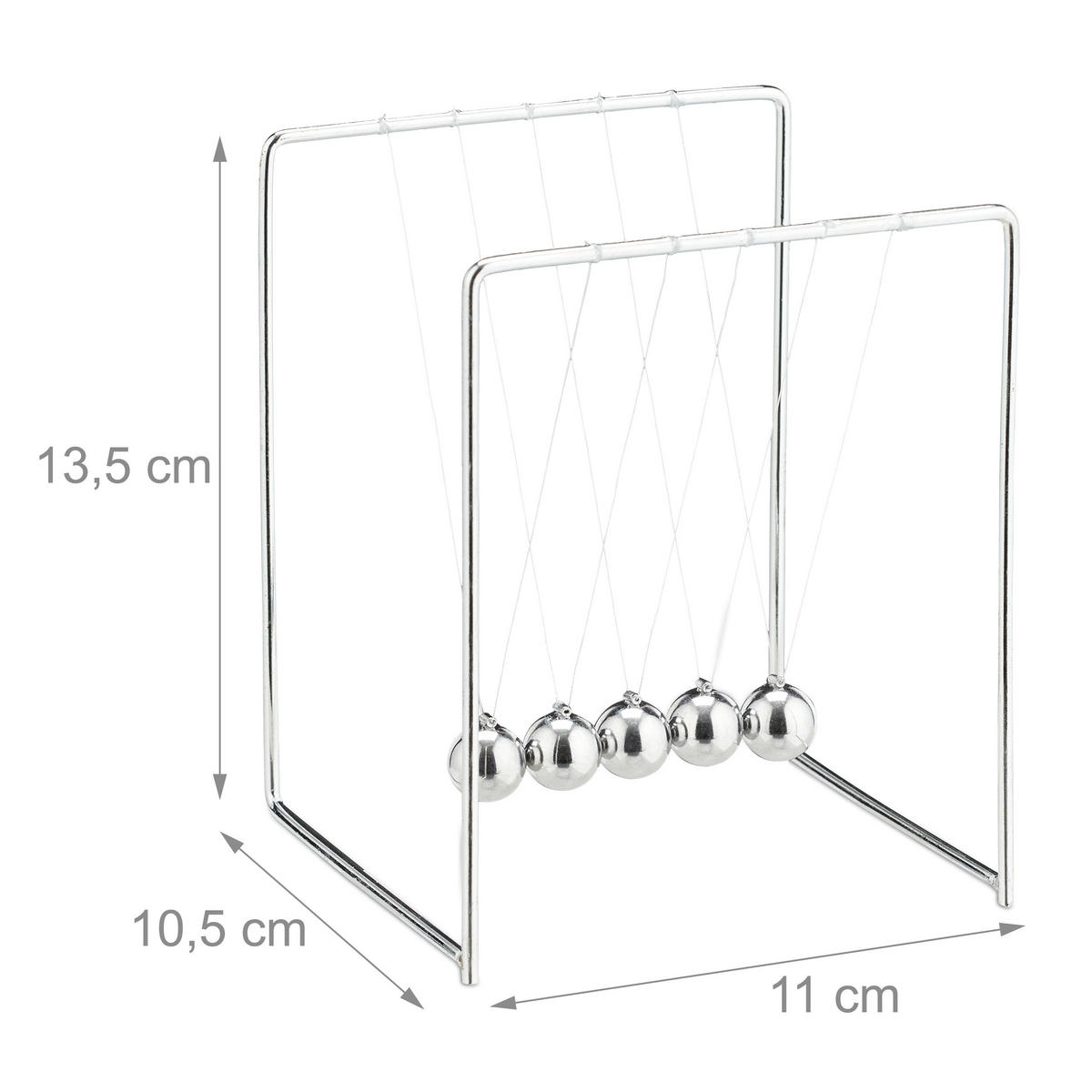 NEWTON Pendel - Silberfarben, Metall (10.5/11/13.5cm) - Relaxdays