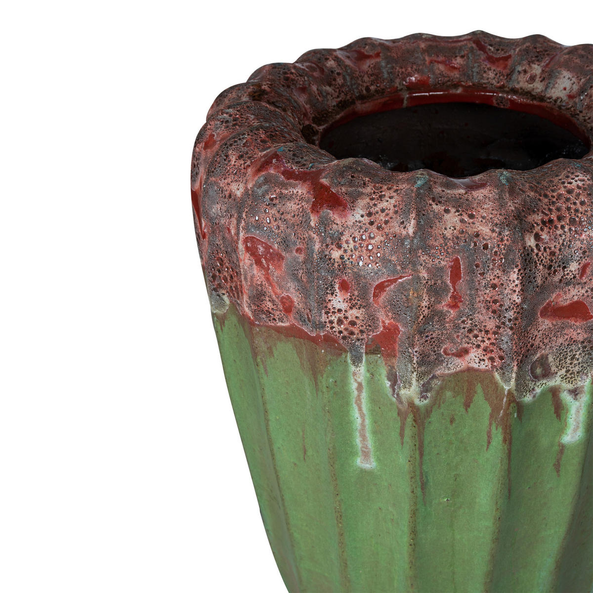 TOPF Linex Grün 48/48/90cm - Grün, Keramik (90cm) - PTMD Collection