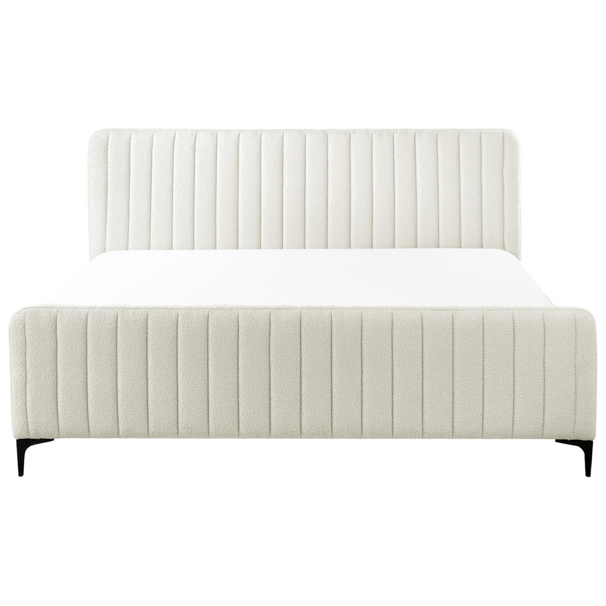 POLSTERBETT mit Lattenrost 180x200 cm Weiß Lunan - Creme, Textil (180/200cm) - Beliani