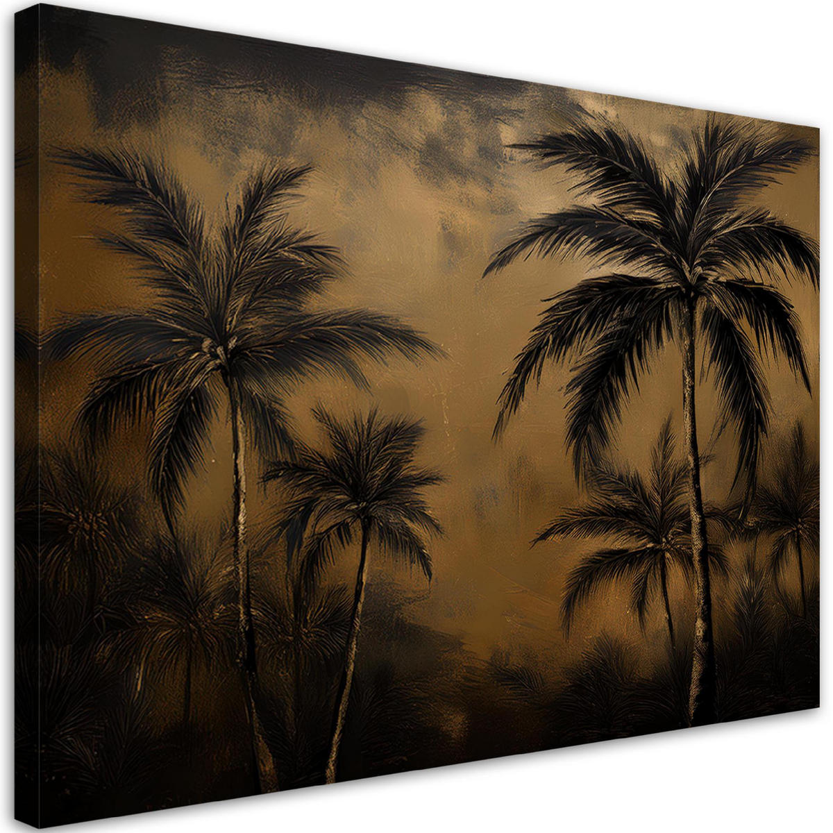 WANDBILD tropische palmen in grau - Braun, Textil (60/40cm) - Feeby