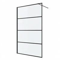 DUSCHWAND Essos - 100 x 200 cm - Schwarz - Walk-In Duschabtrennung aus Sicherheitsglas - Schwarz, Glas (100/200cm) - Badplaats