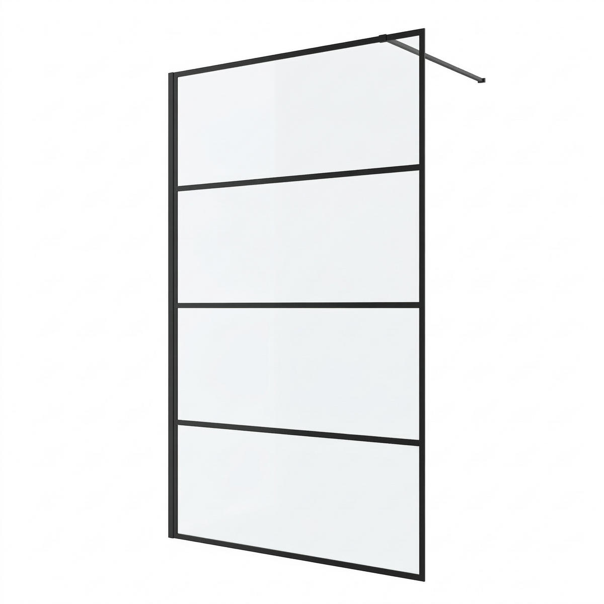 DUSCHWAND Essos - 100 x 200 cm - Schwarz - Walk-In Duschabtrennung aus Sicherheitsglas - Schwarz, Glas (100/200cm) - Badplaats