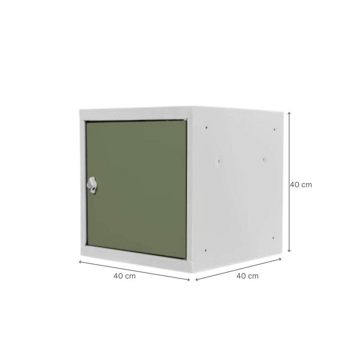 SCHLIESSFACHWÜRFEL 2x Blocky mit Drehriegelschloss für Vorhängeschloss 40x40x40cm Lichtgrau/Grün - Grau/Grün, Metall (40/40/40cm) - PROREGAL