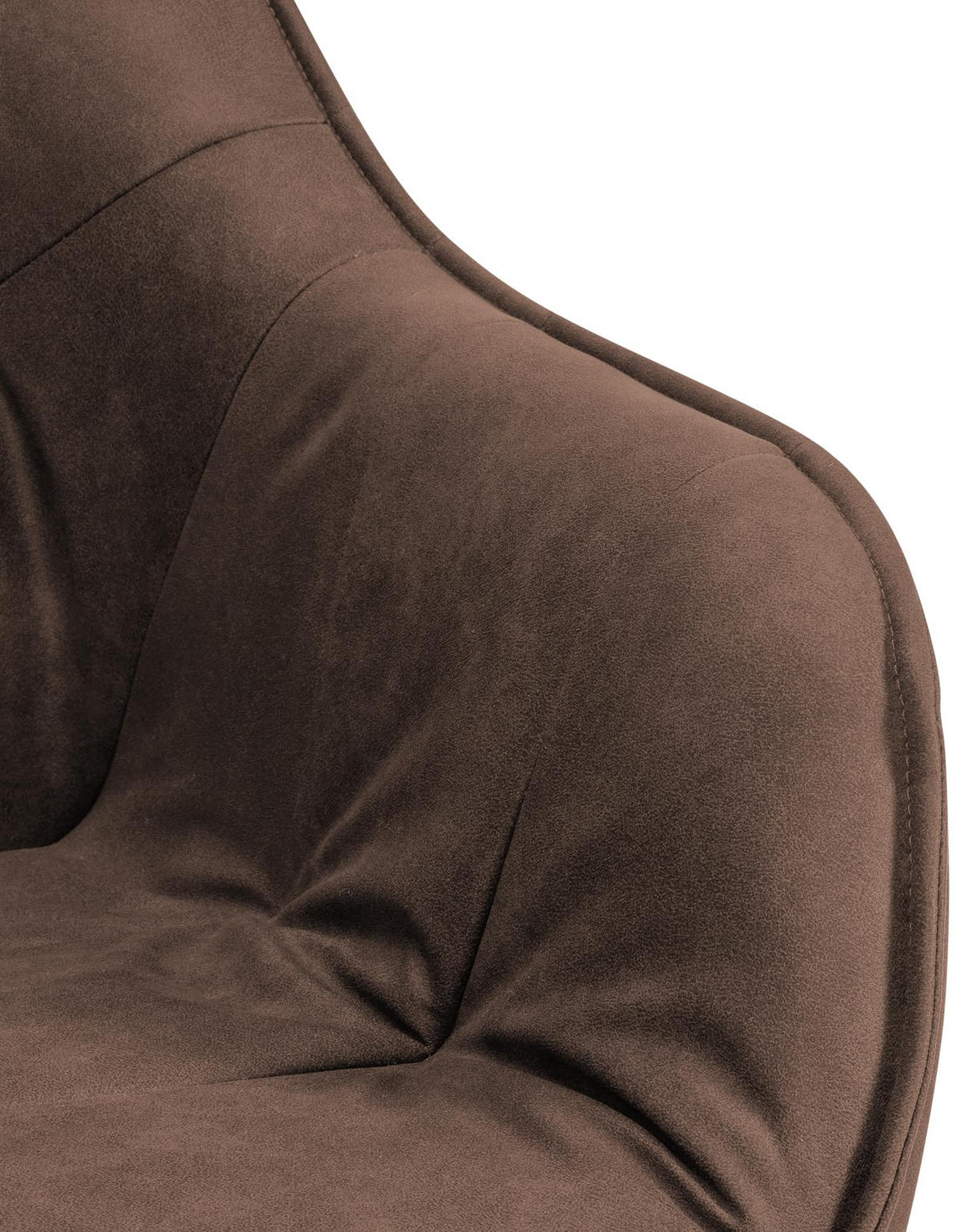 ARMLEHNENSTUHL Vintage Stoff braun - Schwarz/Braun, Textil/Metall (57/90/63cm) - CLP