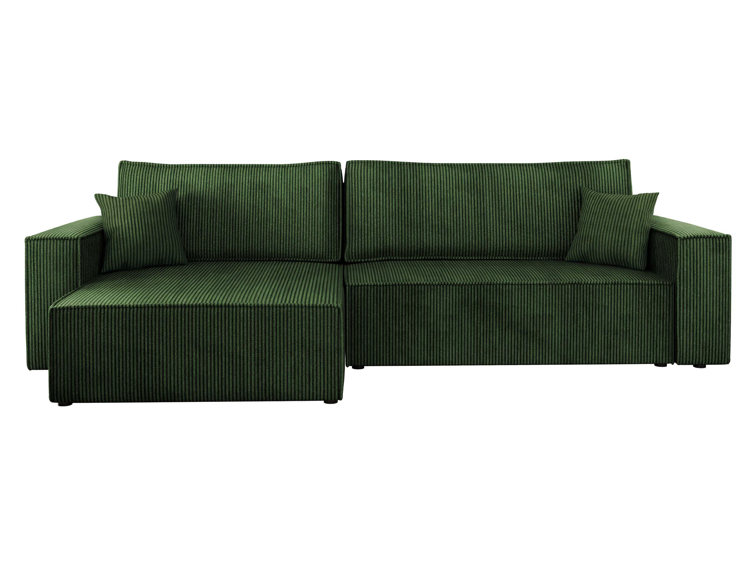 ECKSOFA Karl Cord Maxi - Schwarz/Grün, Holz/Kunststoff (272/145cm) - MIRJAN24