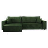 ECKSOFA Karl Cord Maxi - Schwarz/Grün, Holz/Kunststoff (272/145cm) - MIRJAN24