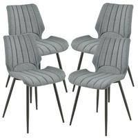ESSZIMMERSTUHL Mendoza 4er - Hellgrau, Textil (58/77/46cm) - [en.casa]
