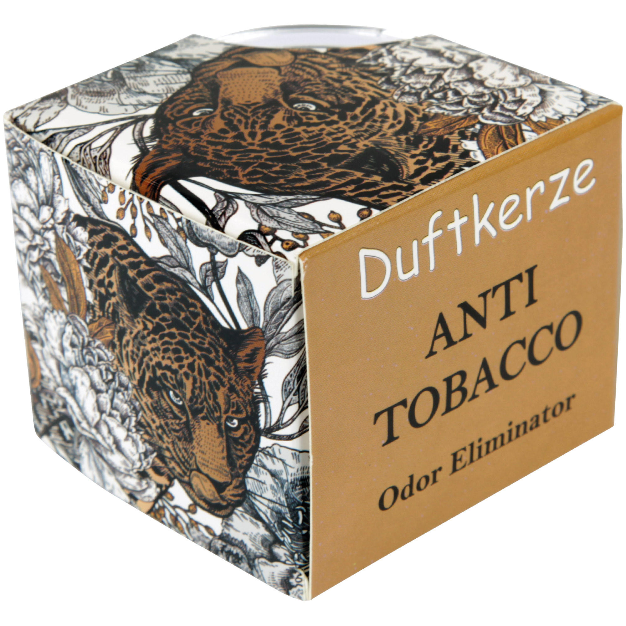 DUFTKERZE "Motiv" Kerze Raumduft Anti-Tabak ( Ginger Lime ) - Weiß, Naturmaterialien (7/6cm)