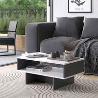 COUCHTISCH Josef Weiß/Anthrazit 80 x 46,2 cm mit 1 Regal - Anthrazit/Weiß, Holzwerkstoff (46.2/80/35.4cm) - Vicco