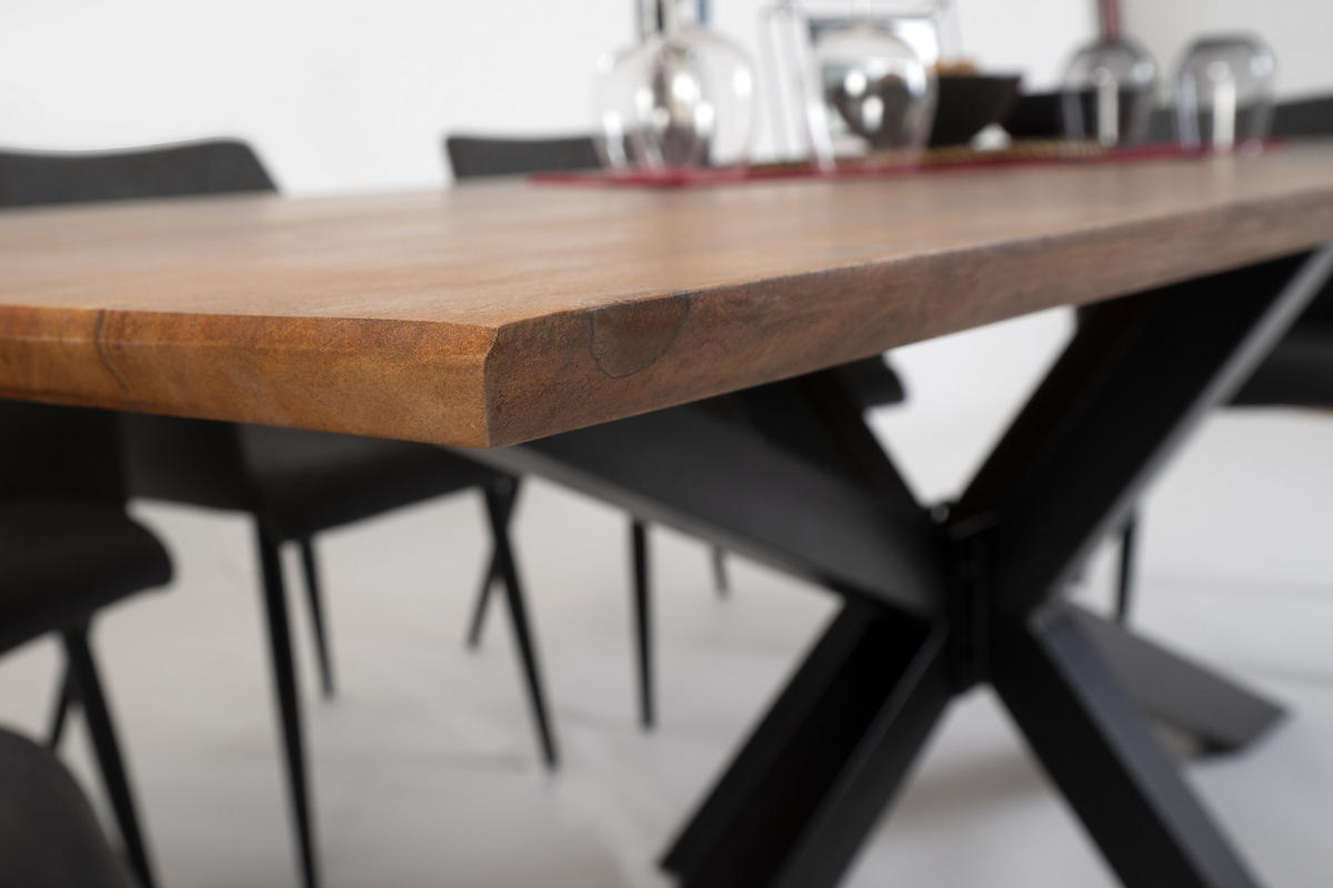 ESSTISCH ABBY - Schwarz/Braun, Holz/Metall (100/300/77cm) - SAM