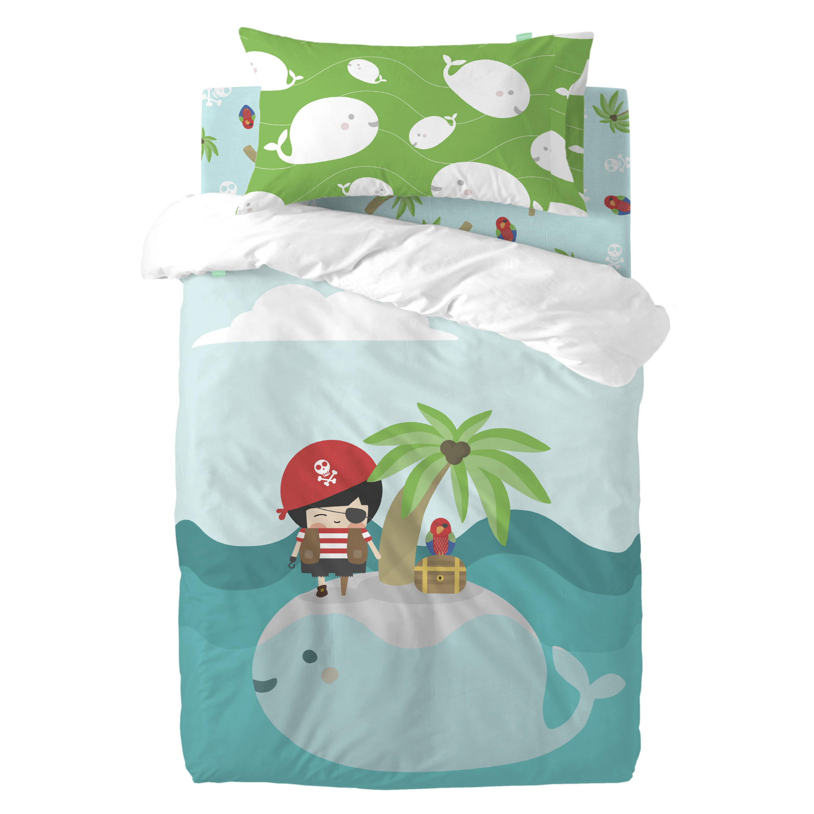 BETTBEZUG 2er-Set teiliges pirata 100x120 cm (kinderbett) mehrfarbig - Multicolor, Textil (100/120cm) - Happy Friday