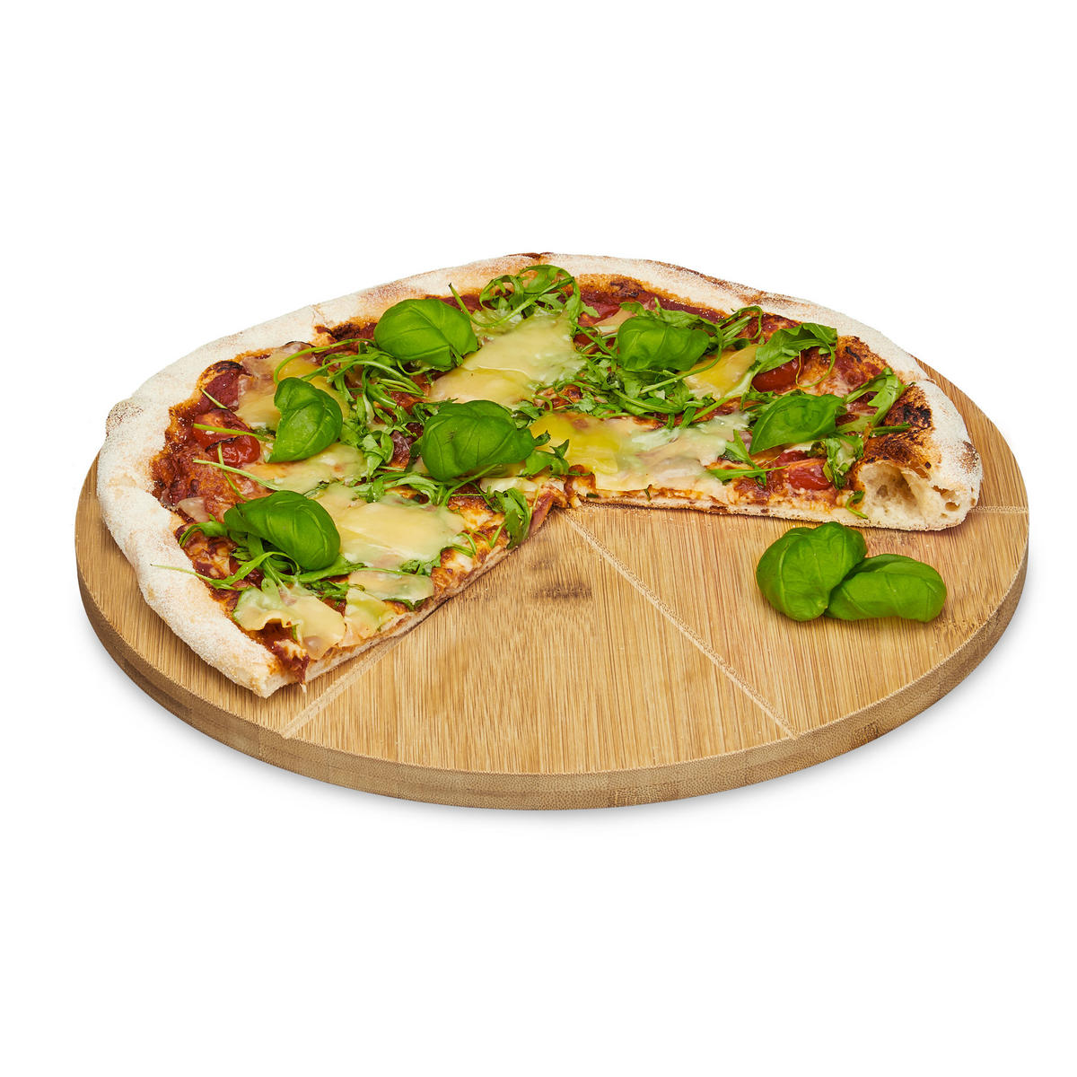 PIZZATELLER - Hellbraun, Holz (33/1.5/33cm) - Relaxdays