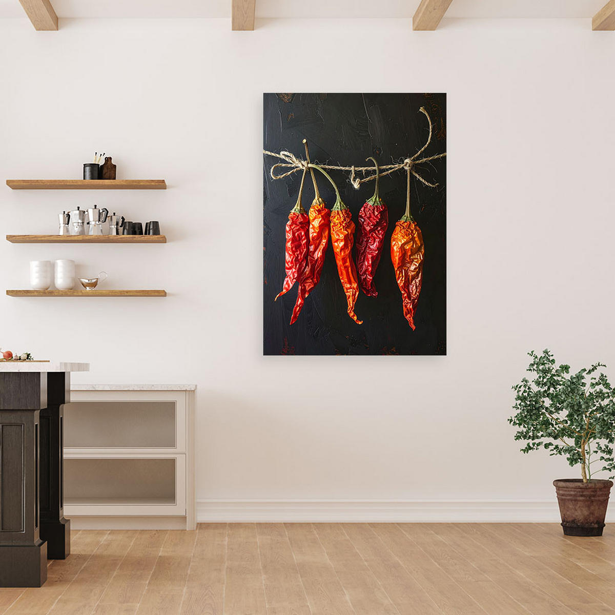 LEINWANDBILD Essen & Trinken 70x100cm - Rot, Textil (70/100cm) - Feeby