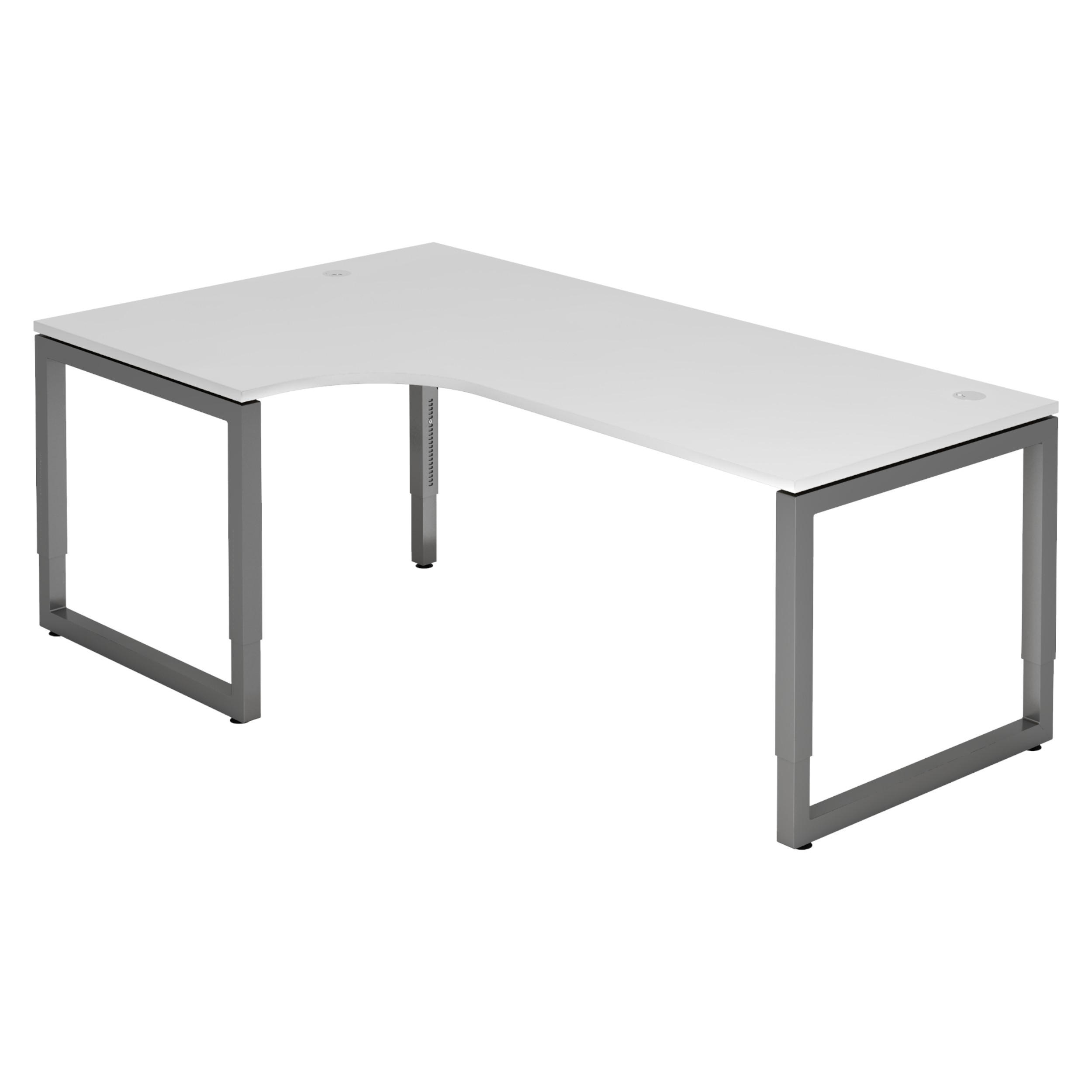 SCHREIBTISCH Serie-R 120/200/74 cm in Weiß/Graphitfarben - Graphitfarben/Weiß, Holzwerkstoff (120/200/74cm) - bümö
