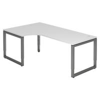 SCHREIBTISCH Serie-R 120/200/74 cm in Weiß/Graphitfarben - Graphitfarben/Weiß, Holzwerkstoff (120/200/74cm) - bümö