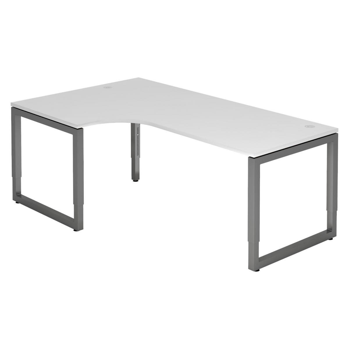 SCHREIBTISCH Serie-R 120/200/74 cm in Weiß/Graphitfarben - Graphitfarben/Weiß, Holzwerkstoff (120/200/74cm) - bümö