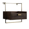 NACHTTISCH Mango Massivholz Wandmontage Schublade Boxspringbett, Braun 44x35x45 cm - Goldfarben/Braun, Holz/Metall (44/45/35cm) - KADIMA DESIGN