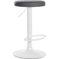 BARHOCKER Lederlook grau - Weiß/Grau, Textil/Metall (38.5/60/38.5cm) - CLP