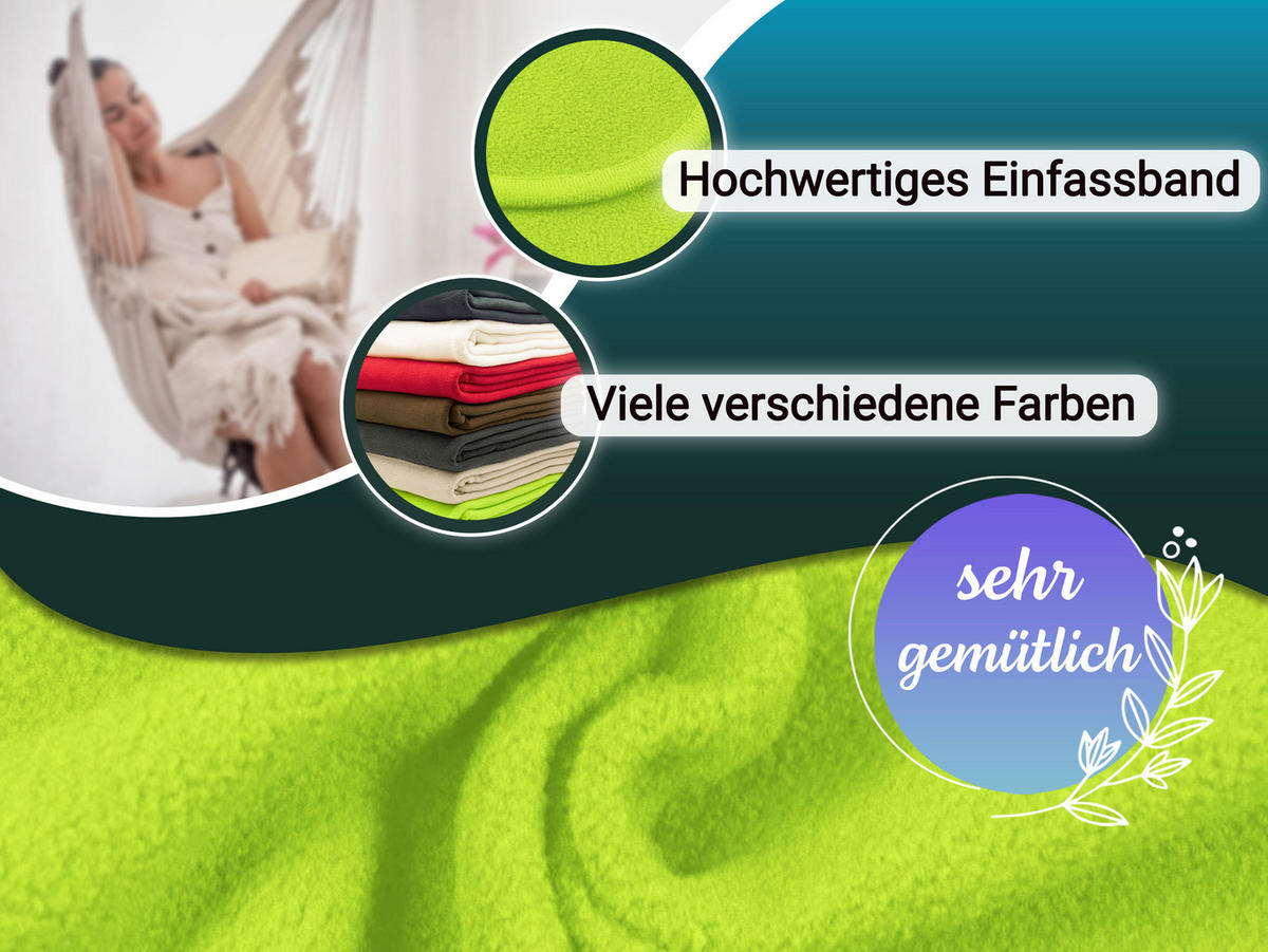 KUSCHELDECKE, 130x170 cm, 100% Polyester, Grün - Hellgrün, Textil (130/170cm) - Zollner