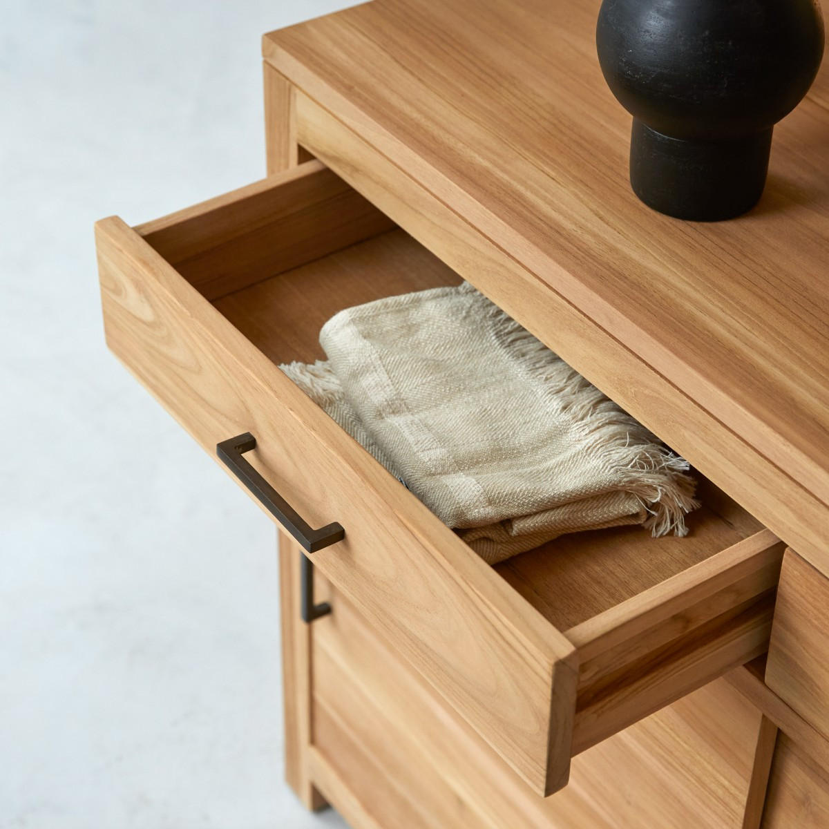 SIDEBOARD Maë Natur aus Teak - Naturfarben, Holz (120/85/45cm) - Tikamoon