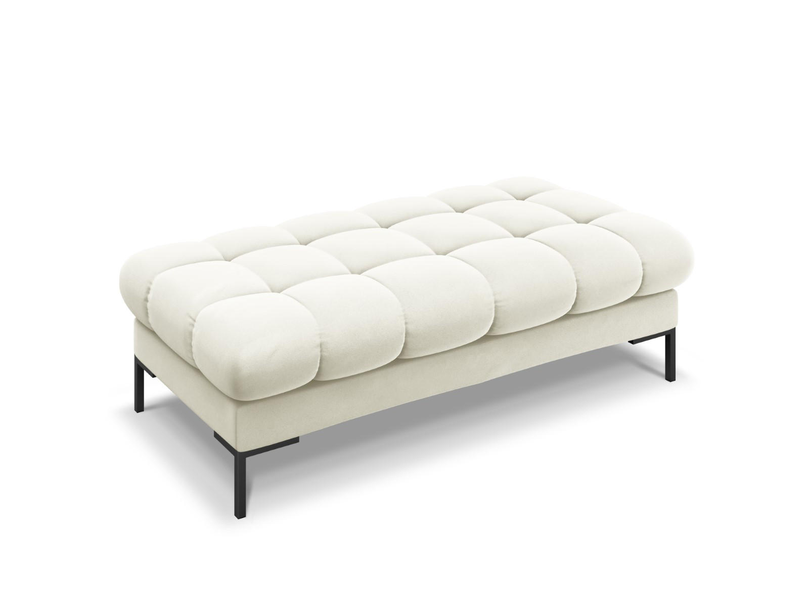 BANK Mamaia aus Samt leichtes beige 2 Sitzplätze - Creme, Textil (133/41/62cm) - Micadoni