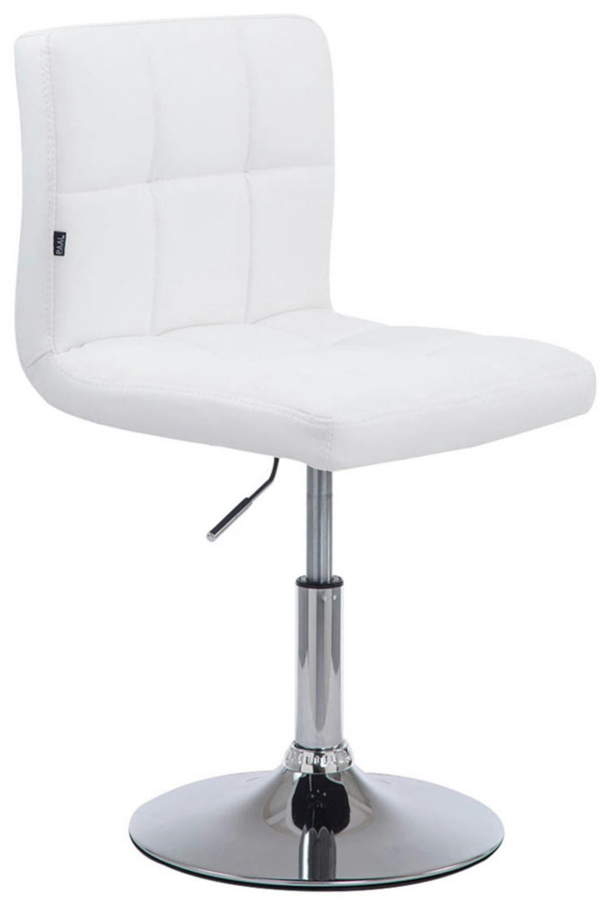 DREHSTUHL 4er Set Lederlook weiß - Chromfarben/Weiß, Textil/Metall (44/74/49cm) - CLP