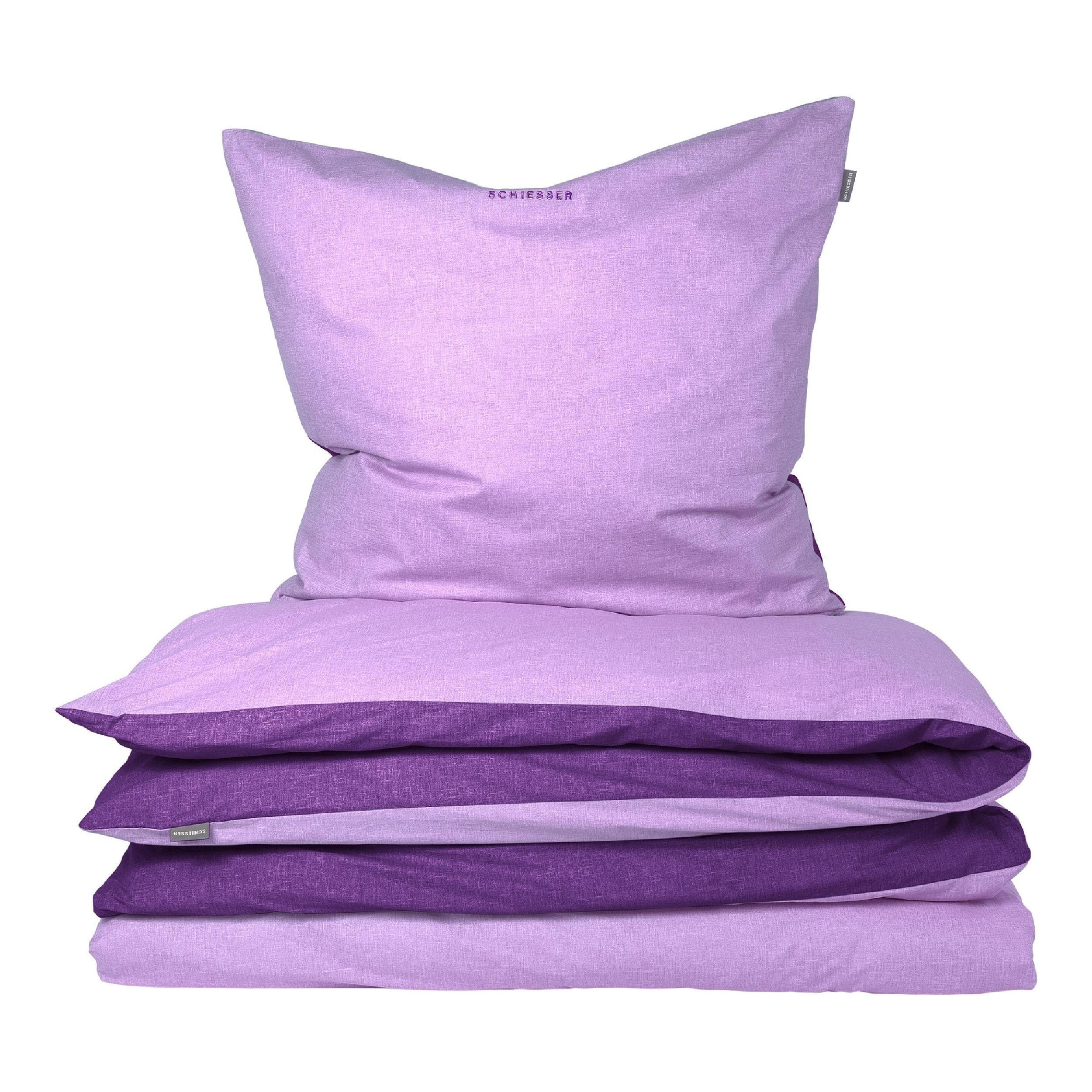 BETTWÄSCHESET Doubleface Renforcé 2-teilig 135x200 cm Lila - Lila, Textil (135/200cm) - SCHIESSER